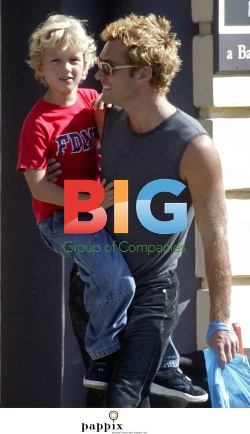 Jude Law and son Rafferty in north London