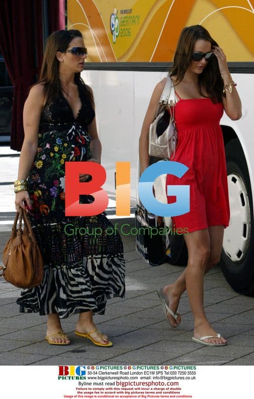 Footballers' Wives Leave Hotel in Baden Baden