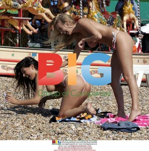 Babes Hayley Marie and Claire sunbathe topless