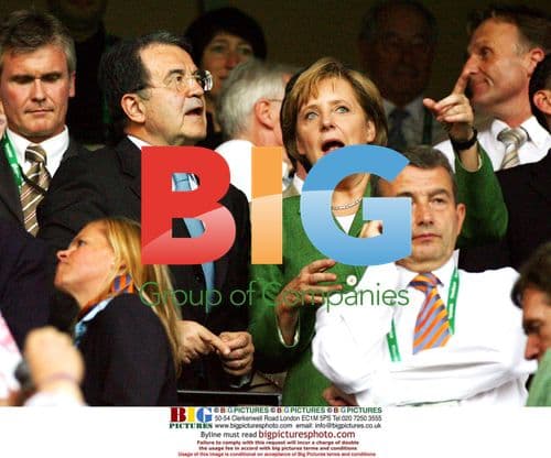 Romano Prodi and Angela Merkel at World Cup 2006