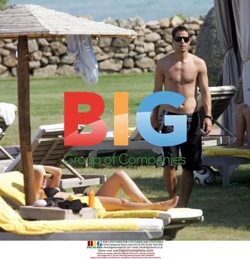 Jamie Redknapp and Louise Redknapp at Italian pool