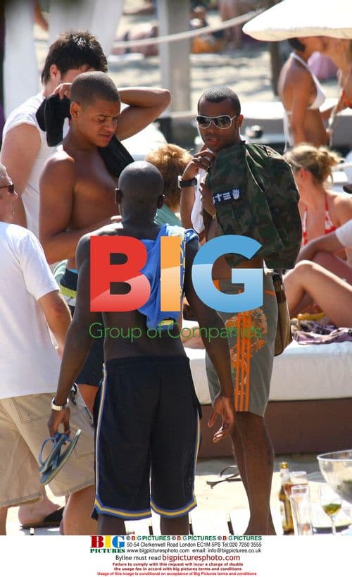 England Footballers Ashley Cole and Rio Ferdinand on Holiday