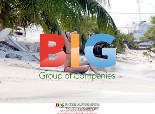 Model Sophie Anderton Yoga on Caribbean Beach