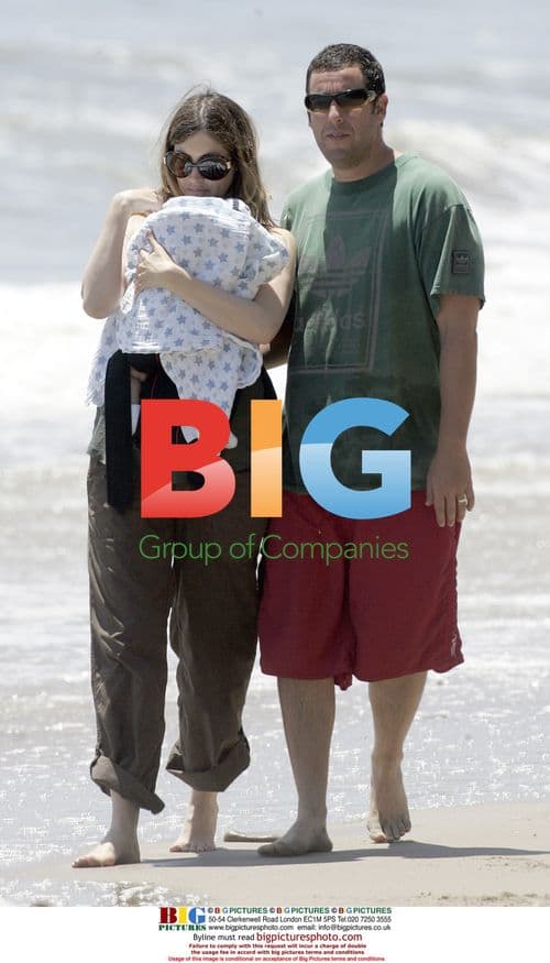 Adam Sandler and family at Malibu beach