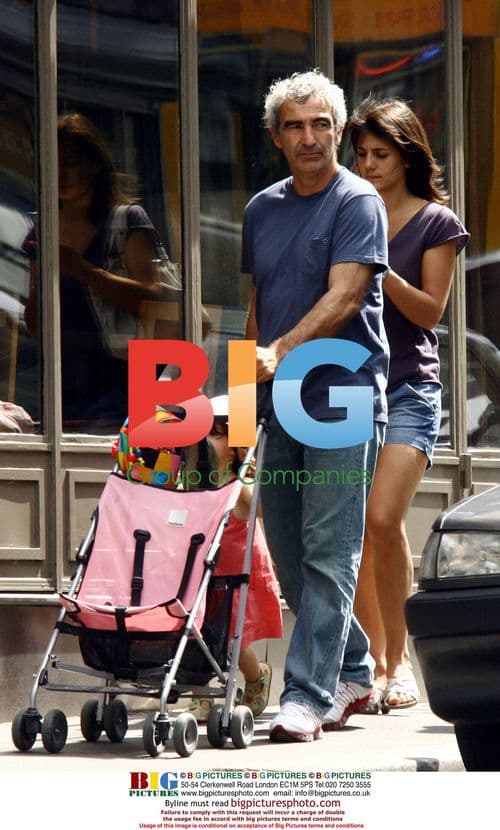 Raymond Domenech and wife Estelle Denis in Paris