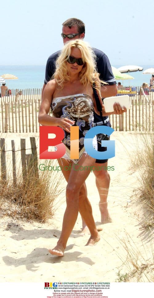 Pamela Anderson and friends at Nikki Beach Club