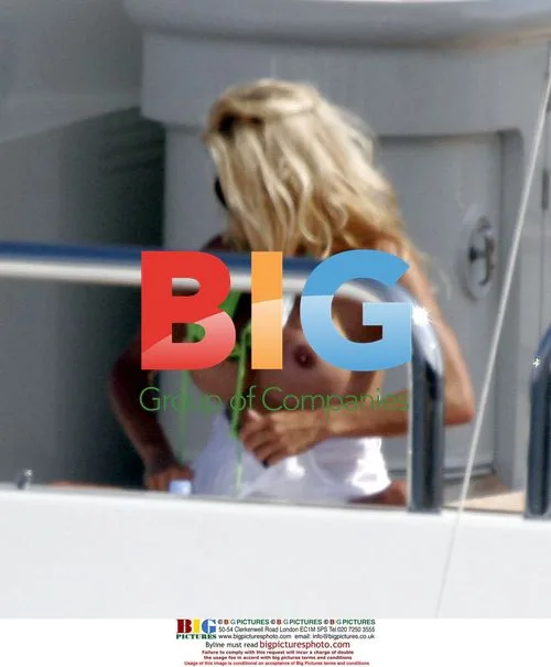 Pamela Anderson on Her Yacht in Saint-Tropez