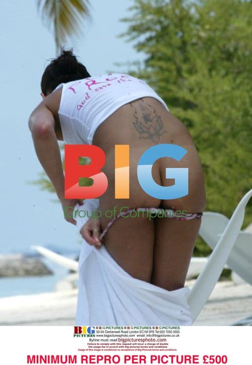 Model Sophie Anderton on Caribbean Beach