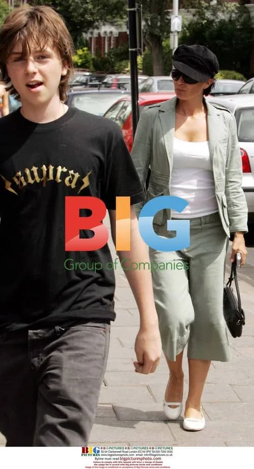 Sadie Frost and son Finley Kemp in North London