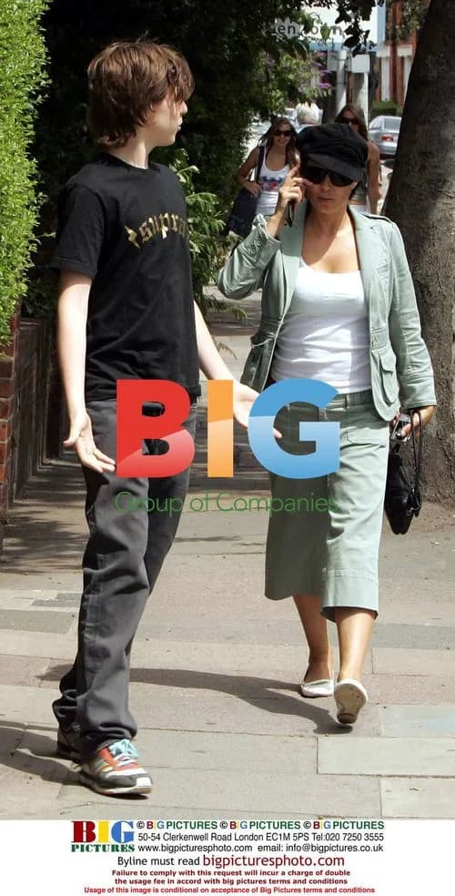 Sadie Frost with son Finley Kemp in North London