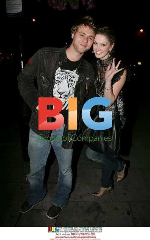 Brian Mcfadden and Delta Goodrem at Aura Kitchen and Bar