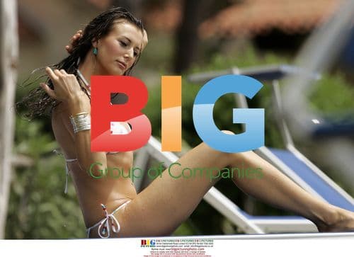 Singer Beulah in Dotty Bikini by Pool