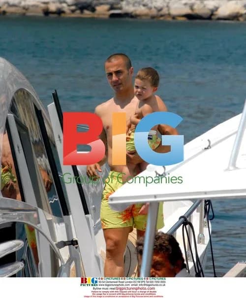 Fabio Cannavaro on boat in Naples