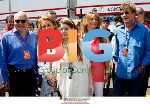 Duchess of York with daughter and others at Monaco F1 trials