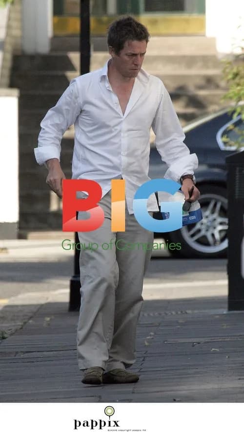Hugh Grant Arrives Home With NHS Prescription