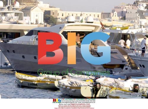 Claudio Ranieri on his yacht with family