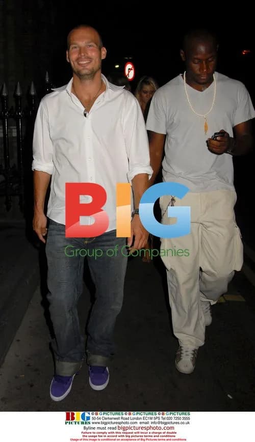 Footballer Freddie Ljungberg out in London