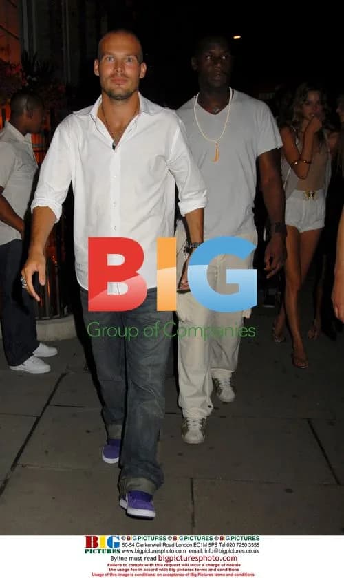 Footballer Freddie Ljungberg out in London