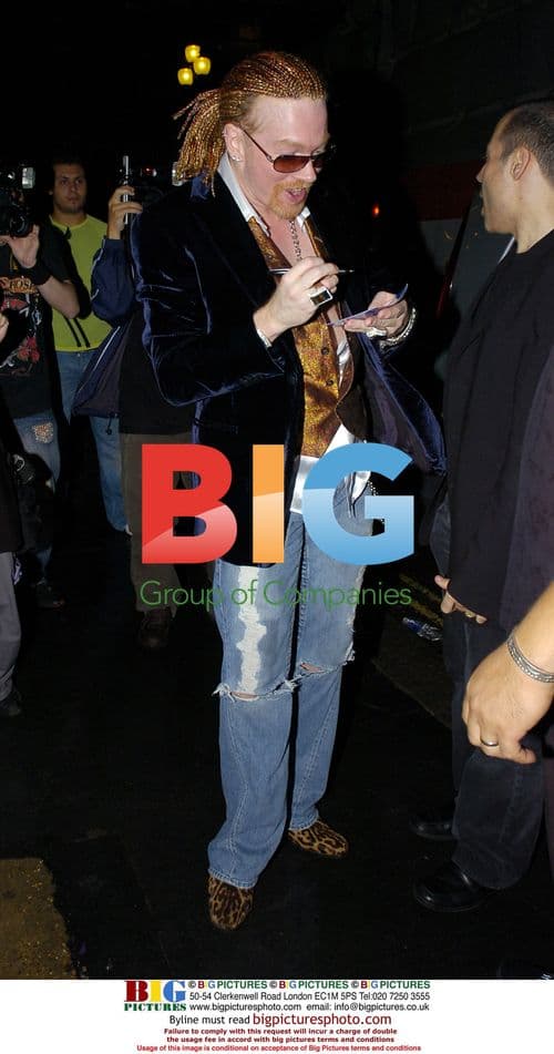 Axl Rose arrives at Kabaret club
