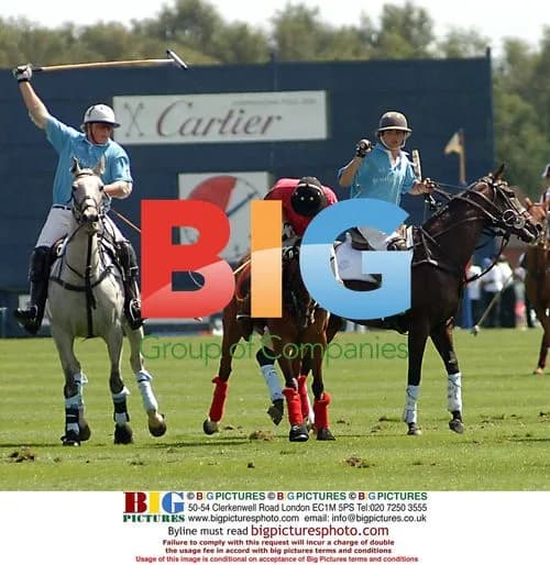 Prince Harry in Action at Cartier Polo