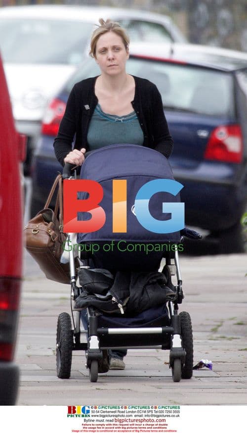 Kerrie Taylor out with baby in North London