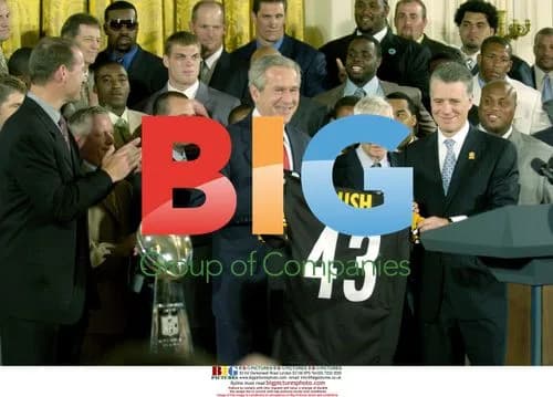 President Bush Accepts Steelers Jersey