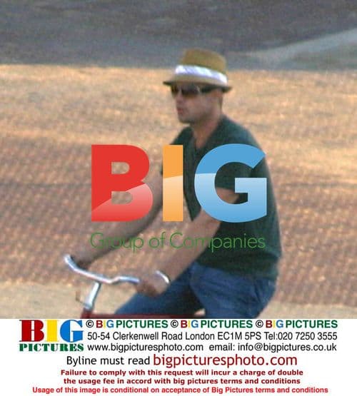 Brad Pitt and son Maddox on bike ride in Namibia