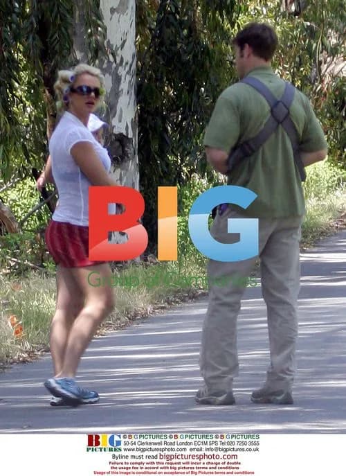 Pregnant Britney Spears with baby Preston and nanny