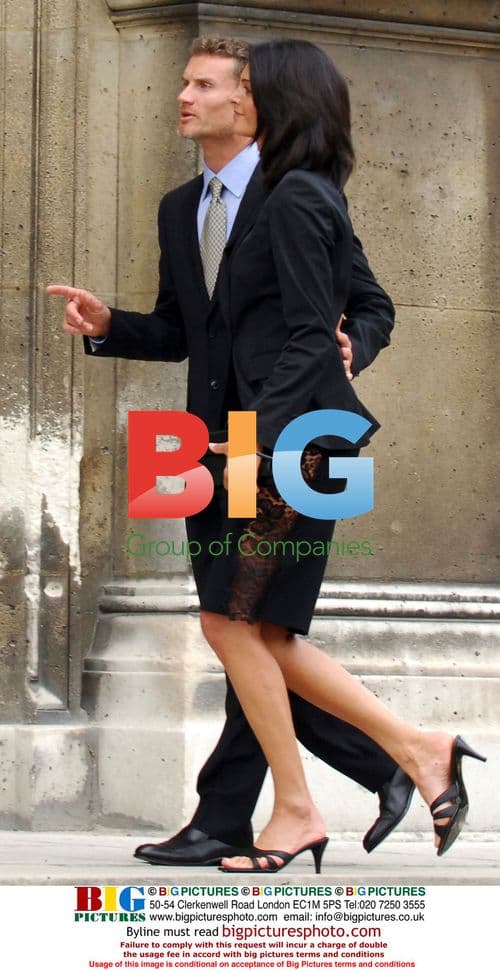 Coulthard and Minier at Villeneuve's wedding