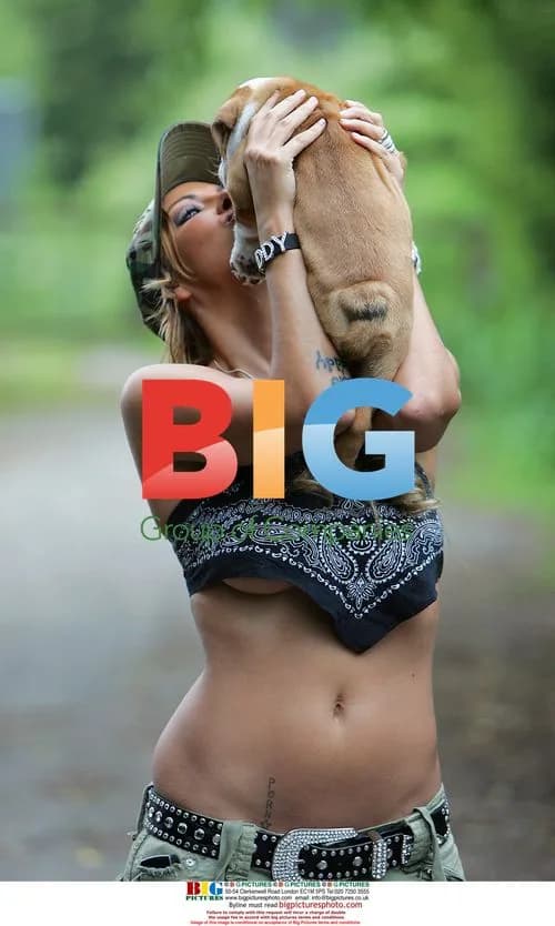 Jodie Marsh out with friend and dogs