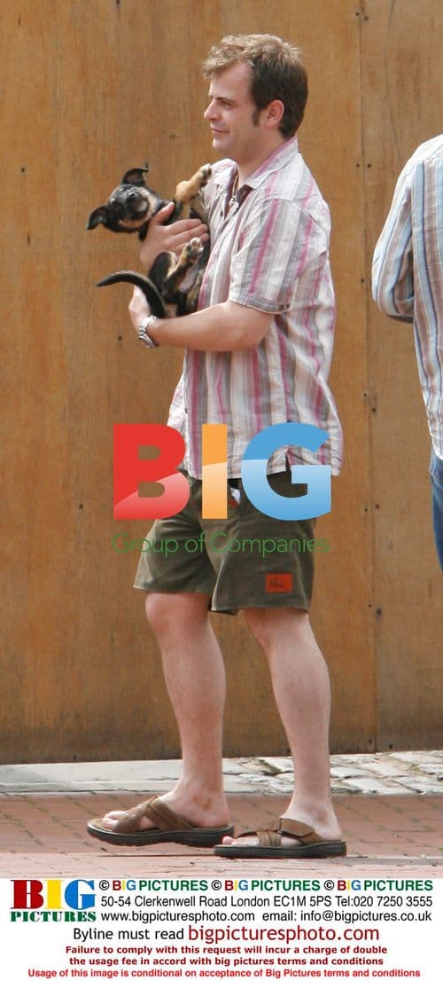 Coronation Streets Simon Gregson with dog