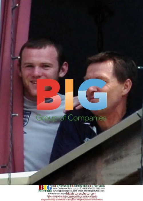 Wayne Rooney and England Team at Hotel Window