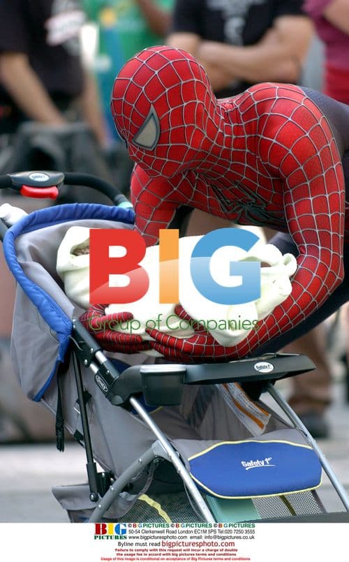 Spiderman Saving Baby in NYC