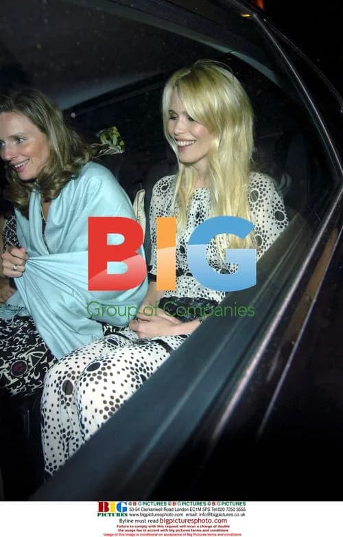 Claudia Schiffer leaving Branson's party