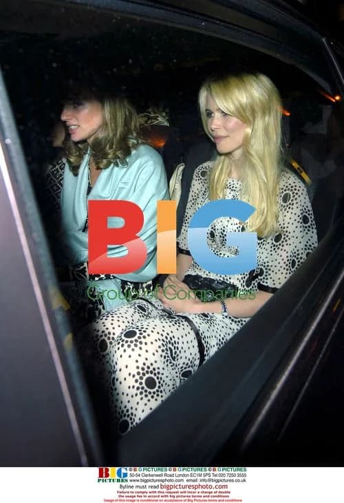 Claudia Schiffer leaving Richard Branson's pre-Wimbledon party