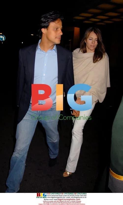 Elizabeth Hurley and Arun Nayar out in London