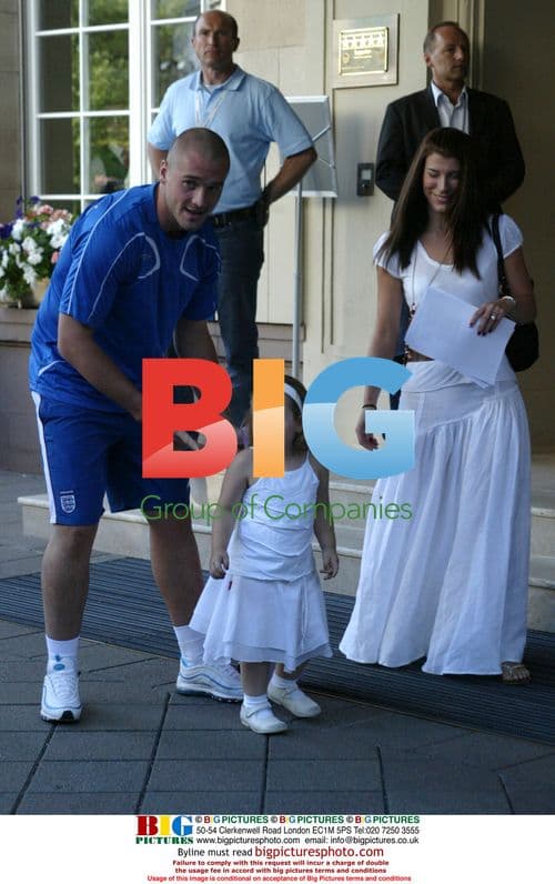 England goalkeeper Paul Robinson and family in Baden Baden