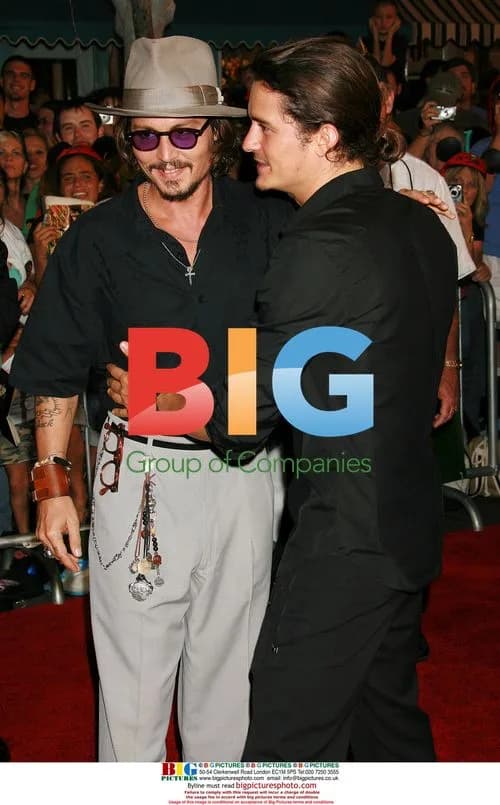 Johnny Depp & Orlando Bloom at 'Pirates' Premiere