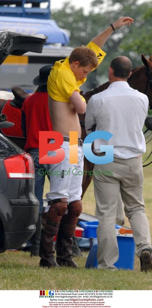 Prince Harry plays polo in Berkshire