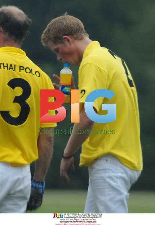Prince Harry plays polo in Berkshire