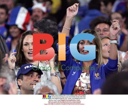 French players wives at France vs Spain