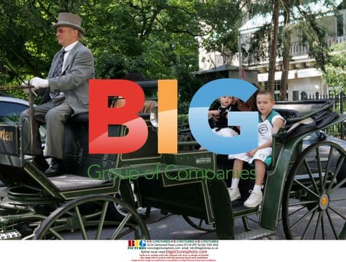 Victoria Beckham and Sons on Horse and Carriage