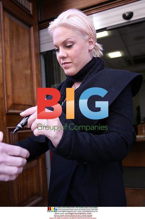Singer Pink Signing Autographs in London