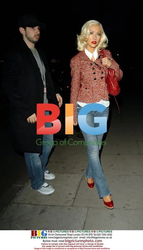 Christina Aguilera and husband leaving ITV studios