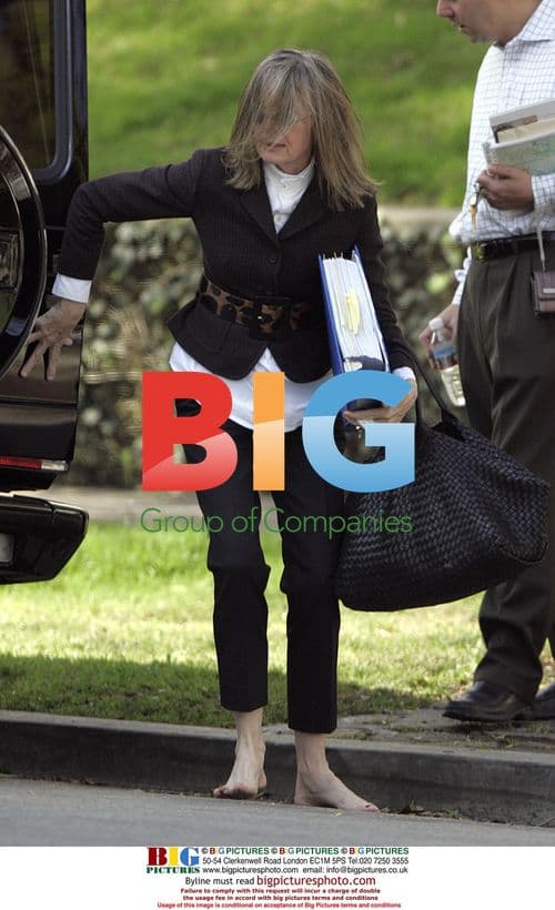 Diane Keaton goes barefoot in Beverly Hills