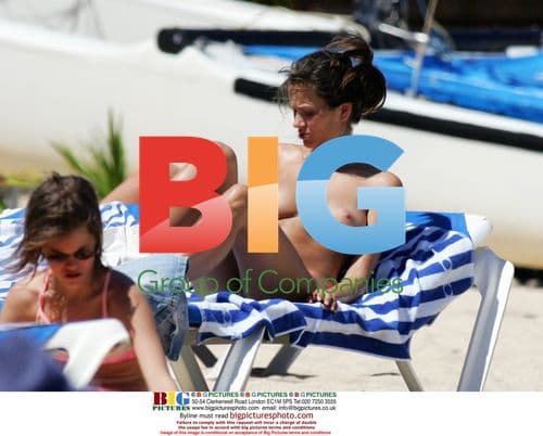 Model Anna Draganska relaxes in St Barths