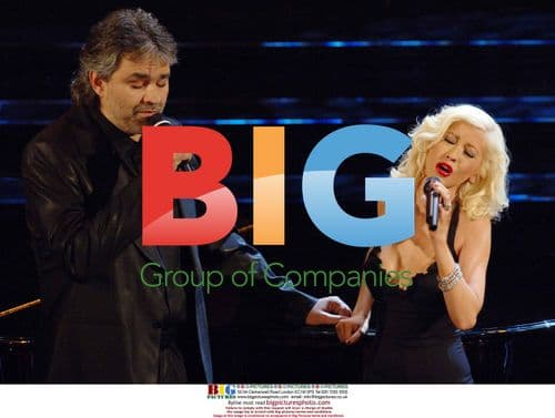 Christina Aguilera and Andrea Boccelli at Sanremo Music Festival