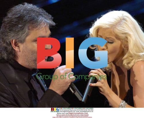 Christina Aguilera and Andrea Boccelli at Sanremo Music Festival