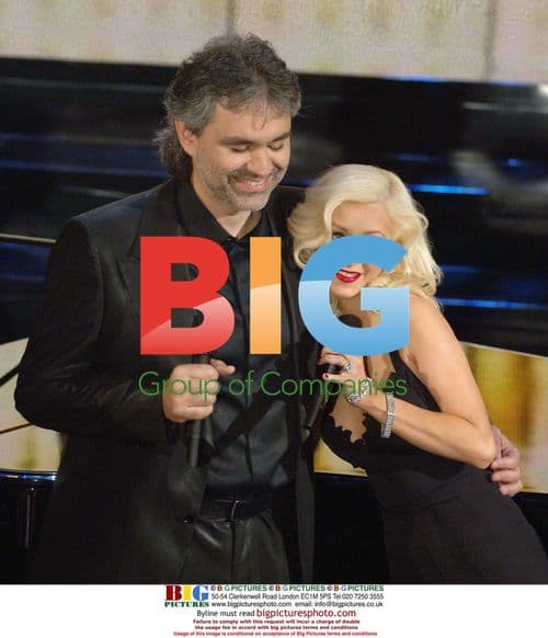 Christina Aguilera and Andrea Boccelli at Sanremo Music Festival