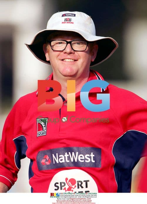 Chris Evans laughs at Sport Relief cricket match